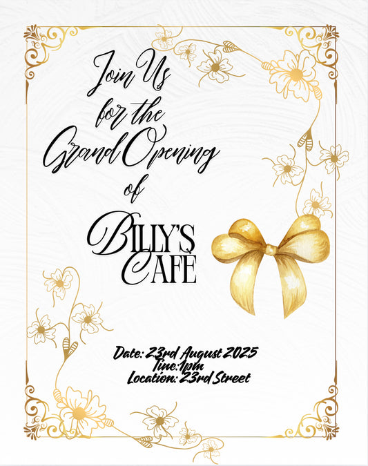 White and Gold Event Invitation